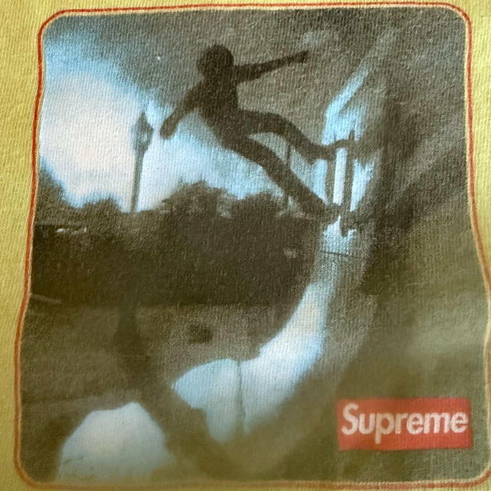 SUPREME “Shadow Tee” in Neon Green, size Medium